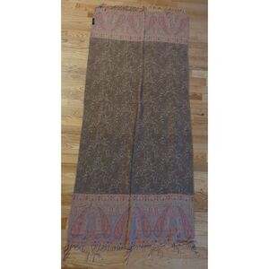 Armando Caruso Scarf Brown Multicolor Paisley W/‎ Tassles